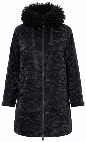Ulla Popken 853831 Płaszcz funkcyjny Czarna - Płaszcze - Płaszcze damskie w dużych rozmiarach