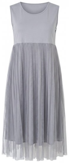 Ulla Popken 853879 Rozkloszowana sukienka midi Szara - Sukienki midi - Sukienki midi w dużych rozmiarach