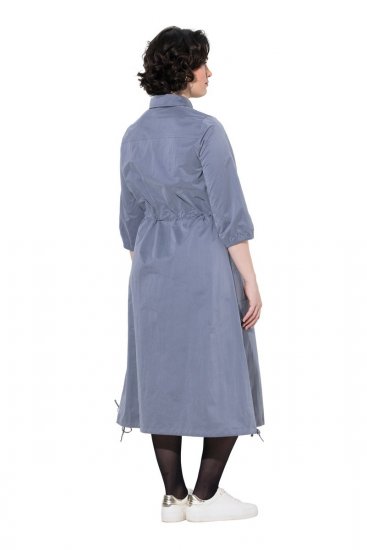 Ulla Popken 854413 Sukienka midi z troczkiem Szara - Sukienki midi - Sukienki midi w dużych rozmiarach