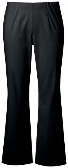 Ulla Popken 854910 Ciepłe spodnie ze stretchem z gumką w pasie Czarna - Spodnie materiałowe - Szerokie spodnie damskie plus size