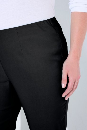 Ulla Popken 854910 Ciepłe spodnie ze stretchem z gumką w pasie Czarna - Spodnie materiałowe - Szerokie spodnie damskie plus size