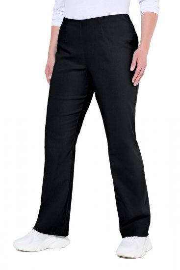 Ulla Popken 854910 Ciepłe spodnie ze stretchem z gumką w pasie Czarna - Spodnie materiałowe - Szerokie spodnie damskie plus size