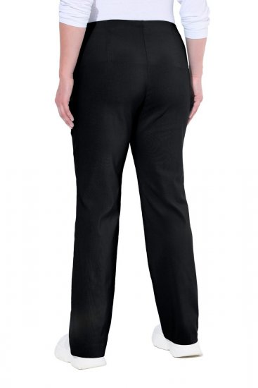 Ulla Popken 854910 Ciepłe spodnie ze stretchem z gumką w pasie Czarna - Spodnie materiałowe - Szerokie spodnie damskie plus size
