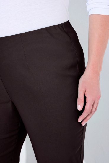 Ulla Popken 854910 Ciepłe spodnie ze stretchem z gumką w pasie Mahoniowa - Spodnie materiałowe - Szerokie spodnie damskie plus size