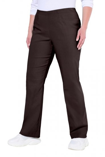 Ulla Popken 854910 Ciepłe spodnie ze stretchem z gumką w pasie Mahoniowa - Spodnie materiałowe - Szerokie spodnie damskie plus size