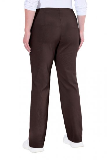 Ulla Popken 854910 Ciepłe spodnie ze stretchem z gumką w pasie Mahoniowa - Spodnie materiałowe - Szerokie spodnie damskie plus size