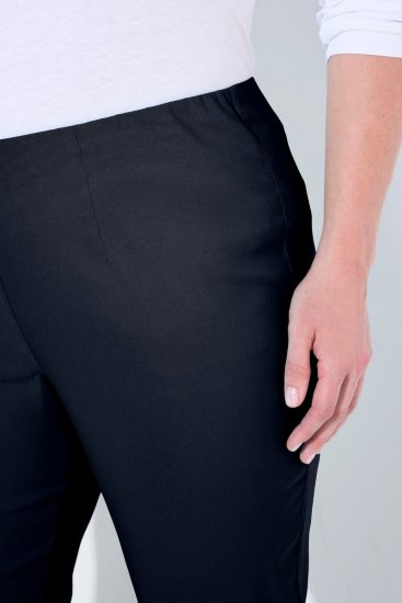 Ulla Popken 854910 Ciepłe spodnie ze stretchem z gumką w pasie Granatowa - Spodnie materiałowe - Szerokie spodnie damskie plus size