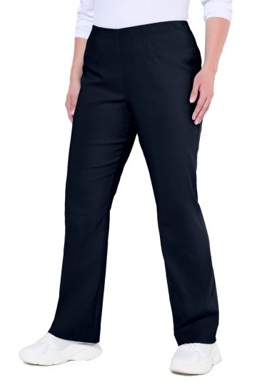 Ulla Popken 854910 Ciepłe spodnie ze stretchem z gumką w pasie Granatowa - Spodnie materiałowe - Szerokie spodnie damskie plus size