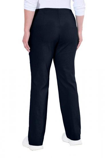 Ulla Popken 854910 Ciepłe spodnie ze stretchem z gumką w pasie Granatowa - Spodnie materiałowe - Szerokie spodnie damskie plus size