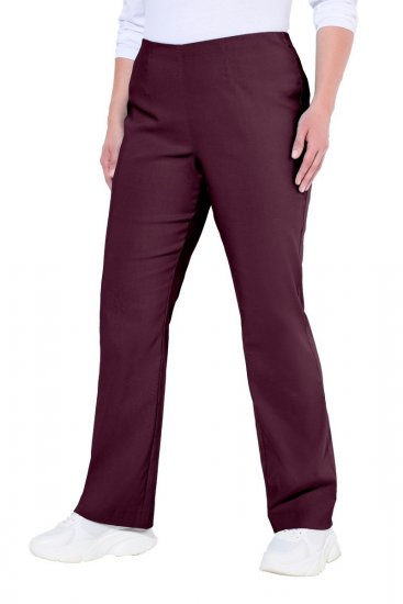 Ulla Popken 854910 Ciepłe spodnie ze stretchem z gumką w pasie Bakłażanowa - Spodnie materiałowe - Szerokie spodnie damskie plus size