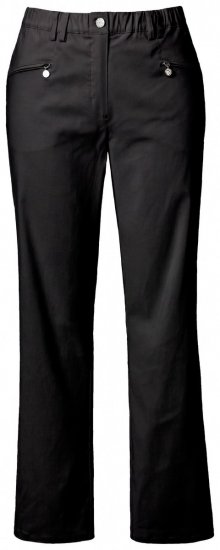 Ulla Popken 854987 Ciepłe spodnie ze stretchem z wygodnym pasem Czarna - Spodnie materiałowe - Szerokie spodnie damskie plus size