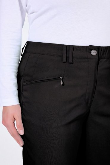 Ulla Popken 854987 Ciepłe spodnie ze stretchem z wygodnym pasem Czarna - Spodnie materiałowe - Szerokie spodnie damskie plus size