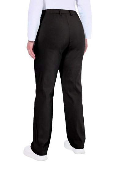 Ulla Popken 854987 Ciepłe spodnie ze stretchem z wygodnym pasem Czarna - Spodnie materiałowe - Szerokie spodnie damskie plus size