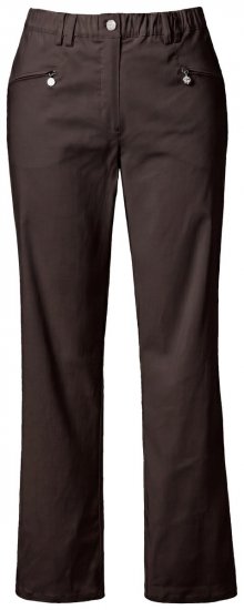 Ulla Popken 854987 Ciepłe spodnie ze stretchem z wygodnym pasem Mahoniowa - Spodnie materiałowe - Szerokie spodnie damskie plus size