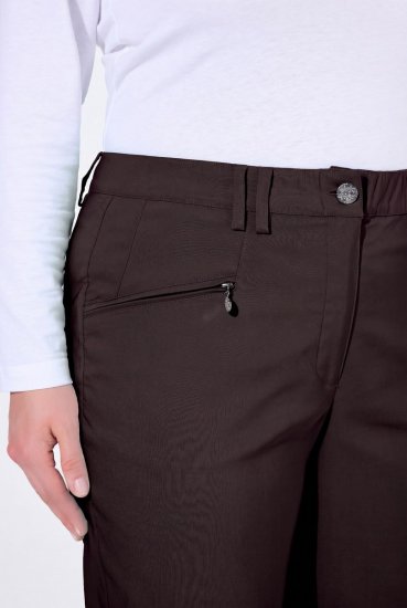 Ulla Popken 854987 Ciepłe spodnie ze stretchem z wygodnym pasem Mahoniowa - Spodnie materiałowe - Szerokie spodnie damskie plus size