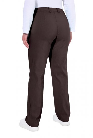 Ulla Popken 854987 Ciepłe spodnie ze stretchem z wygodnym pasem Mahoniowa - Spodnie materiałowe - Szerokie spodnie damskie plus size