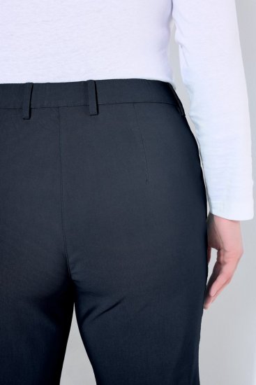 Ulla Popken 854987 Ciepłe spodnie ze stretchem z wygodnym pasem Granatowa - Spodnie materiałowe - Szerokie spodnie damskie plus size