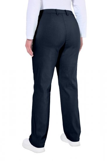 Ulla Popken 854987 Ciepłe spodnie ze stretchem z wygodnym pasem Granatowa - Spodnie materiałowe - Szerokie spodnie damskie plus size