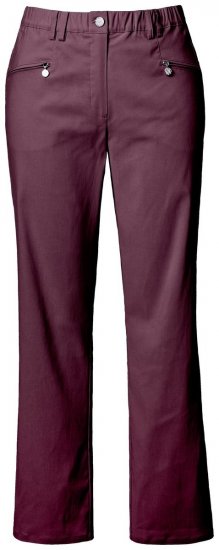 Ulla Popken 854987 Ciepłe spodnie ze stretchem z wygodnym pasem Bakłażanowa - Spodnie materiałowe - Szerokie spodnie damskie plus size