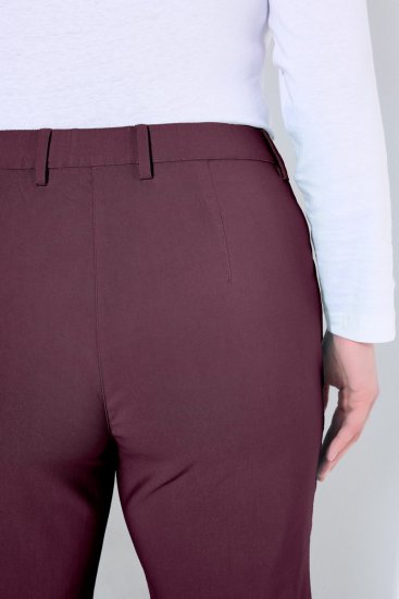 Ulla Popken 854987 Ciepłe spodnie ze stretchem z wygodnym pasem Bakłażanowa - Spodnie materiałowe - Szerokie spodnie damskie plus size