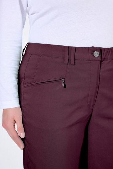 Ulla Popken 854987 Ciepłe spodnie ze stretchem z wygodnym pasem Bakłażanowa - Spodnie materiałowe - Szerokie spodnie damskie plus size