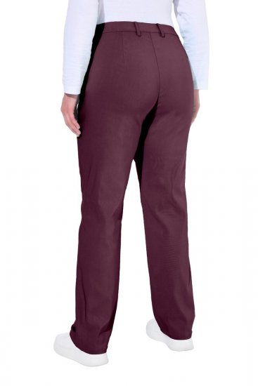 Ulla Popken 854987 Ciepłe spodnie ze stretchem z wygodnym pasem Bakłażanowa - Spodnie materiałowe - Szerokie spodnie damskie plus size