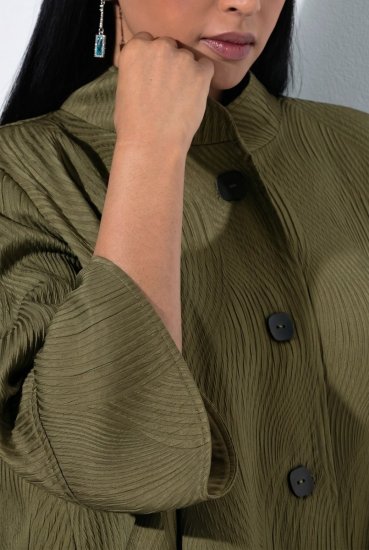Ulla Popken 855125 Żakiet Khaki - Kurtki - Kurtki dla kobiet w dużych rozmiarach