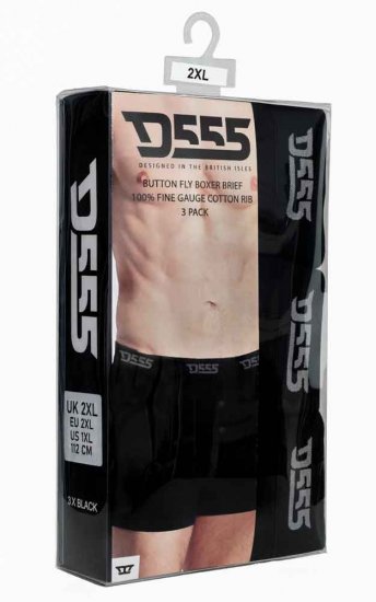 D555 Driver Boxershorts 3-pack Black - Bielizna & stroje kąpielowe - Bielizna & Stroje kąpielowe 2XL-8XL