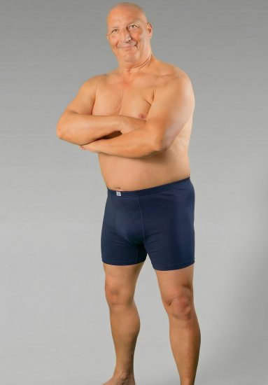 20 Nodi 938 Stretch Cotton Boxer with Embroidered Long Leg Navy - Bokserki - Bokserki 2XL-12XL