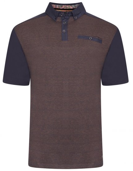 Kam Jeans 5490 Jersey Weave Contrast Polo Navy - Koszulki polo - Koszulki Polo 2XL-8XL