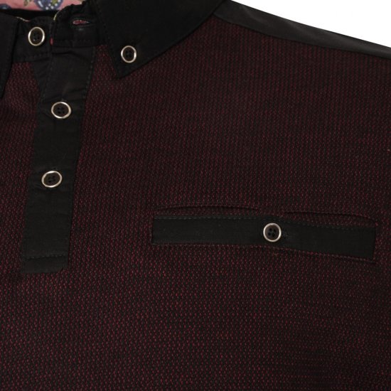 Kam Jeans 5490 Jersey Weave Contrast Polo Black - Koszulki polo - Koszulki Polo 2XL-8XL