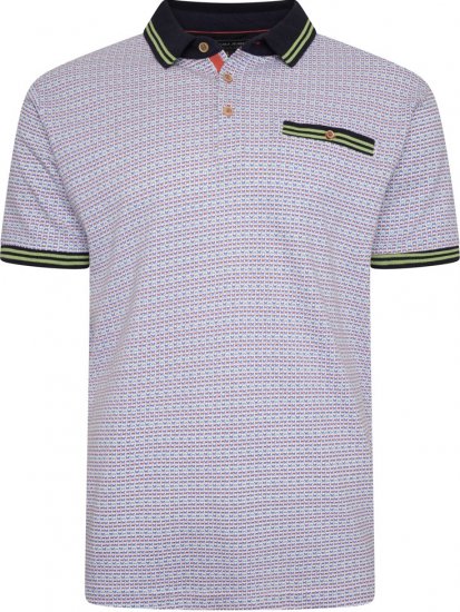 Kam Jeans 5488 Dobby Print Pique Polo Navy - Koszulki polo - Koszulki Polo 2XL-8XL