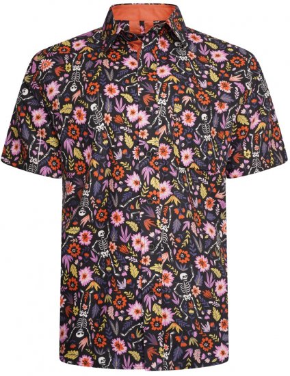 Kam Jeans 6041 Skeleton Digital Print Shirt Navy - Koszule - Koszule 2XL-10XL