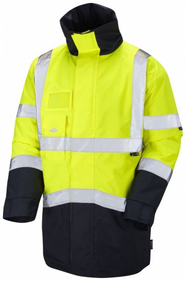 Leo Marwood Warm Quilted Superior Anorak Hi-Vis Yellow/Navy - Odzież robocza - Odzież robocza 3XL-6XL