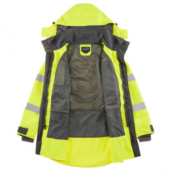 Leo Eastleigh Ecoviz 10K Performance Breathable Anorak Hi-Vis Yellow - Odzież robocza - Odzież robocza 3XL-6XL