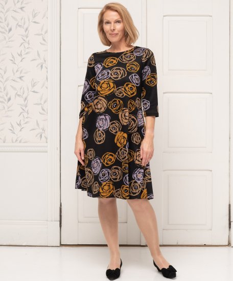 Scandinavian Caramel Flower Petals Dress Lavender and Orange - ODZIEŻ DAMSKA 40-66 - 