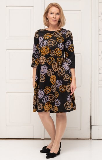 Scandinavian Caramel Flower Petals Dress Lavender and Orange - ODZIEŻ DAMSKA 40-66 - 