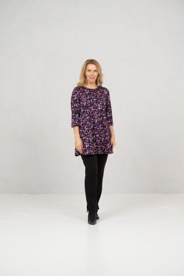 Scandinavian Caramel Flower Petals Tunic Purple - T-shirty - 