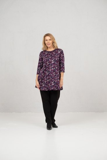 Scandinavian Caramel Flower Petals Tunic Purple - T-shirty - 