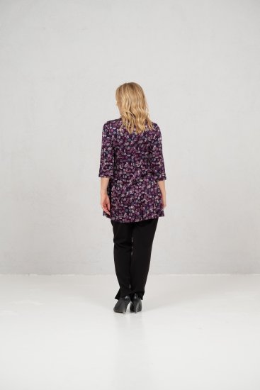 Scandinavian Caramel Flower Petals Tunic Purple - T-shirty - 