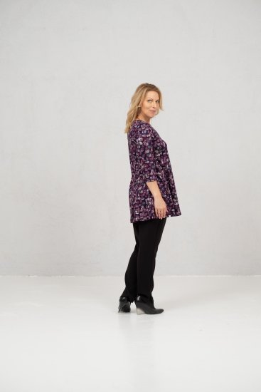 Scandinavian Caramel Flower Petals Tunic Purple - T-shirty - 