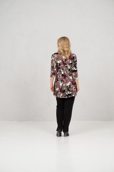 Scandinavian Caramel Flower Petals Tunic Brown - Koszulki z nadrukiem dla kobiet - 