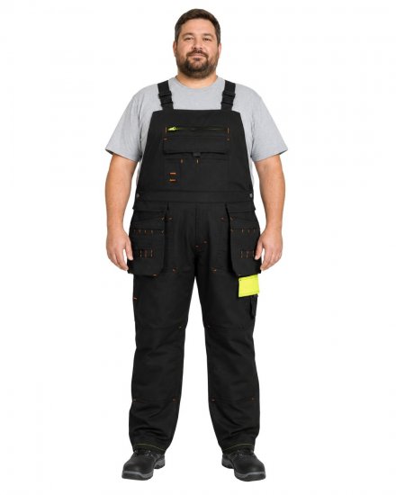 Adamo 109100 Ogrodniczki Robocze Czarne - Odzież robocza - Odzież robocza 3XL-6XL