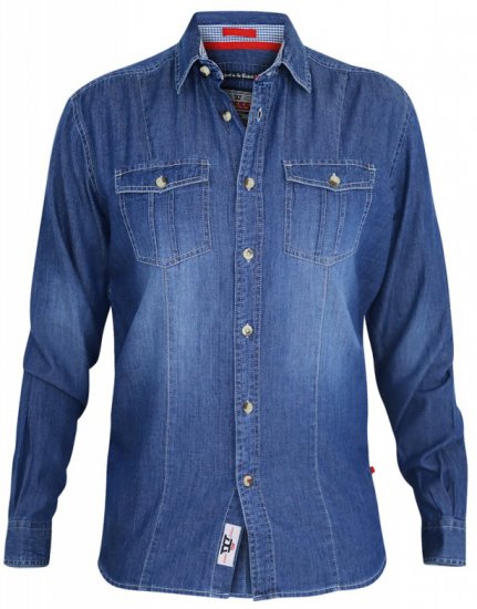 D555 Adcock Long Sleeve Vintage Denim Shirt - Koszule - Koszule 2XL-10XL