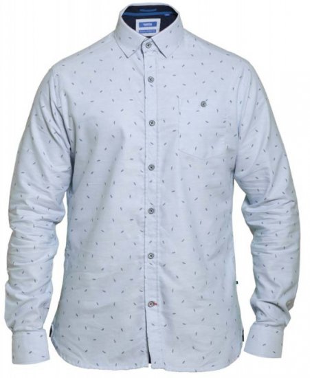 D555 Addington Printed Oxford Shirt Blue - Koszule - Koszule 2XL-10XL
