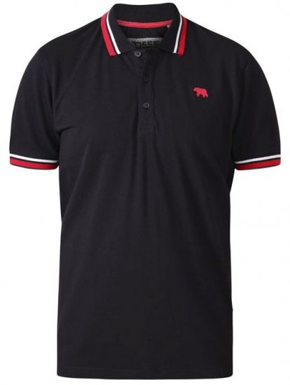 D555 Allante 1 Pique Polo Black - Koszulki polo - Koszulki Polo 2XL-8XL