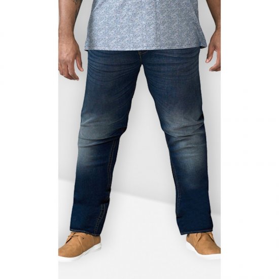 D555 Ambrose Tapered Fit Stretch Jeans Dark Blue TALL SIZES - ODZIEŻ MĘSKA MT-6XLT - WYSOKIE-rozmiary