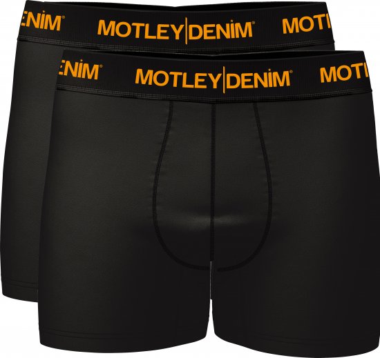 Motley Denim Amsterdam Boxershorts Black 2-pack - Bielizna & stroje kąpielowe - Bielizna & Stroje kąpielowe 2XL-8XL