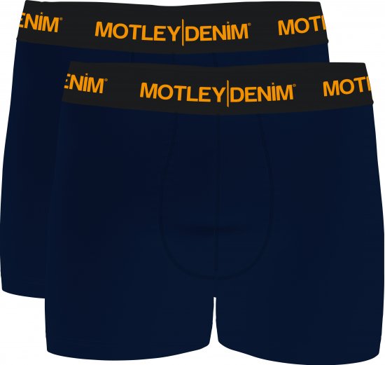 Motley Denim Amsterdam Boxershorts Navy 2-pack - Bielizna & stroje kąpielowe - Bielizna & Stroje kąpielowe 2XL-8XL