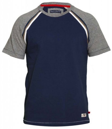 D555 Ashburn T-shirt Navy - Koszulki - T-shirty meskie Duże Rozmiary - 2XL-14XL